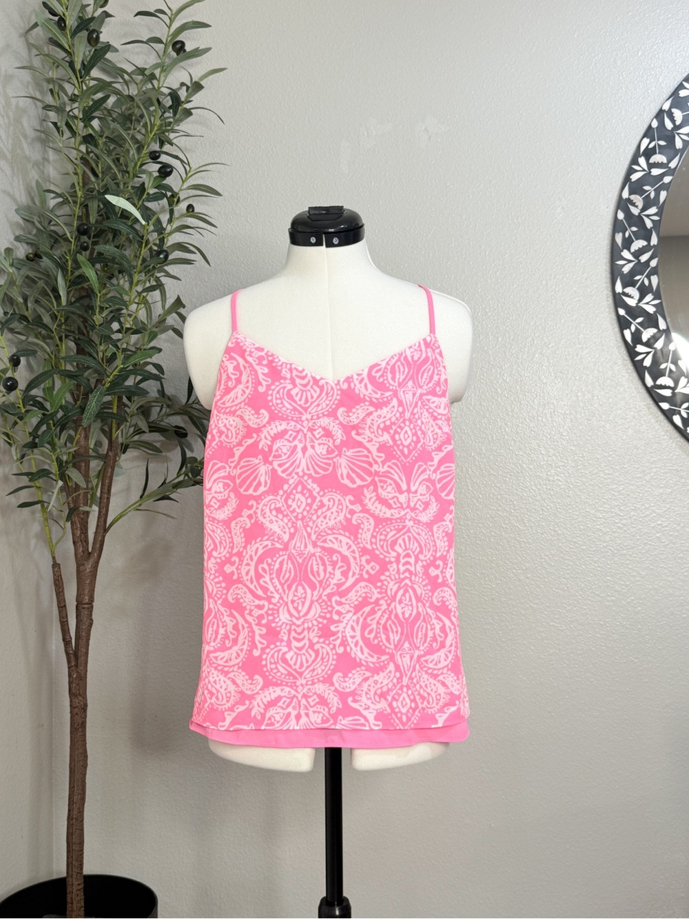 Lilly Pulitzer Pink & White Paisley-Print REVERSIBLE Cami
